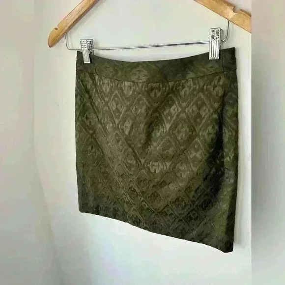 Banana Republic Women’s Olive Green Textured Mini Preppy Prep Cotton Skirt 0 - Picture 5 of 10